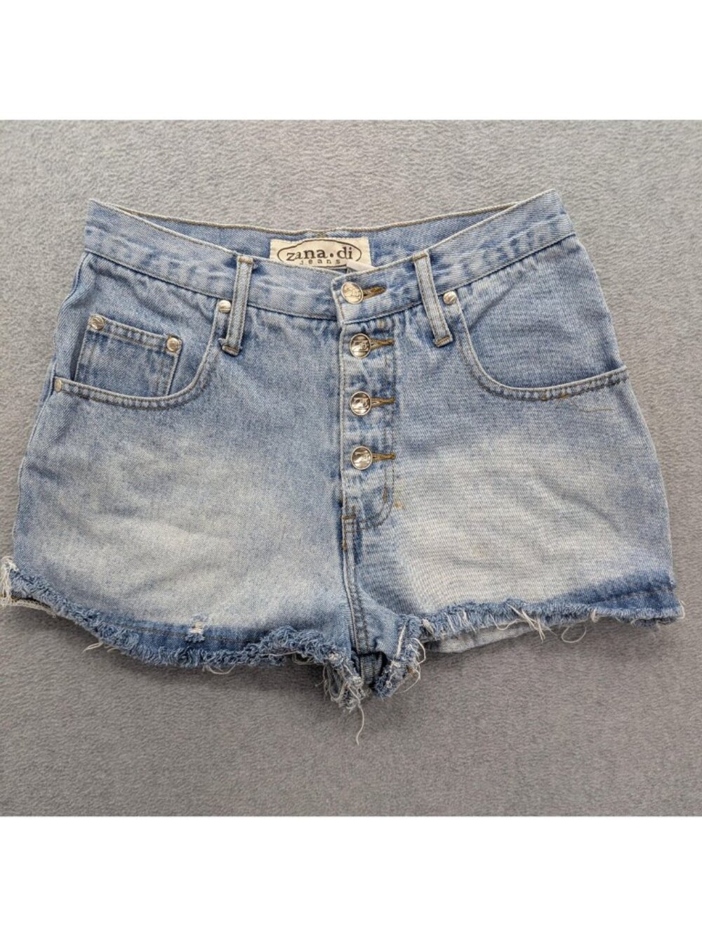 Vintage Zana Di Shorts Juniors 26 Blue High Rise Denim Cutoff Button Fly 90s